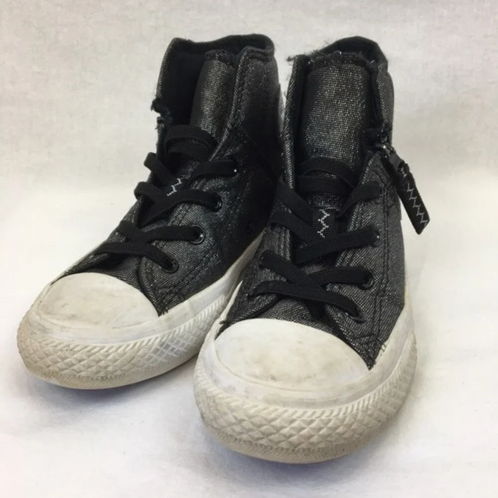 Converse Child's All Star Chuck Taylor Gray Sparkle Hi Tops 1.5
